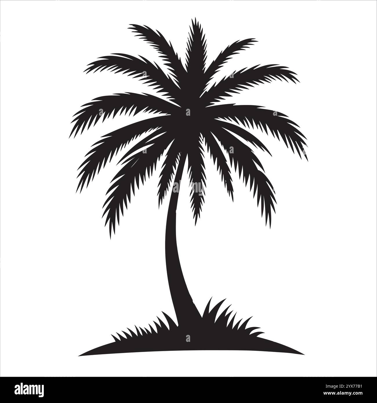 Minimalistisches Kokosbaum-Silhouette-Design Stock Vektor
