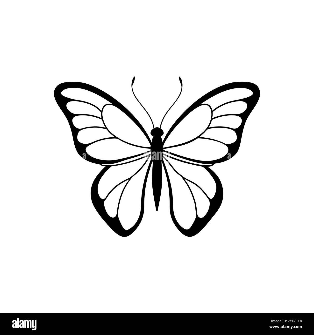 Schmetterling Silhouette Ikonen, Schmetterling Clip Art Logo, Vektor Illustrationen. Stock Vektor