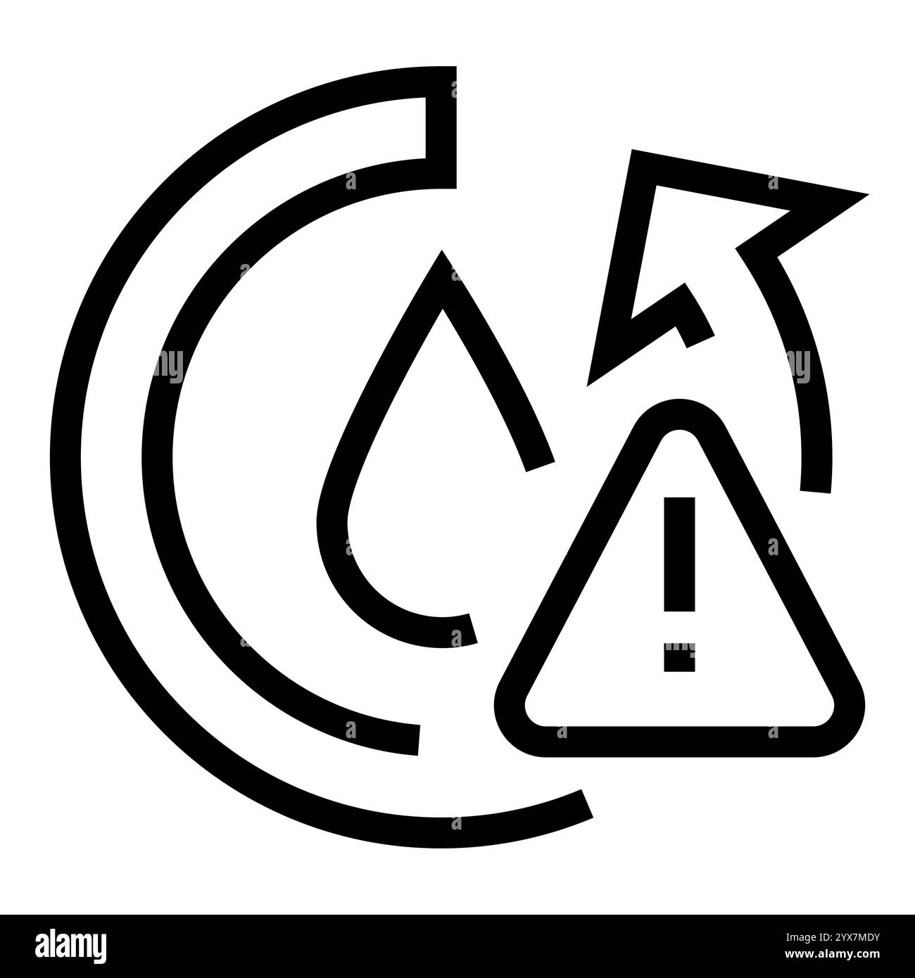 Schwarzes Symbol für Wasserkonfliktlinie. Schaltfläche Vektorisoliert. Bearbeitbare Kontur. Stock Vektor