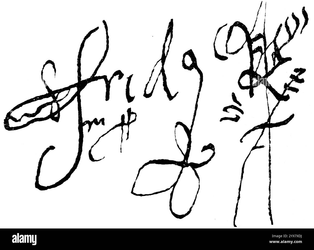 Faksimile, Unterschrift von Luthers Unterstützer Friedrich, Bruder von Kurfürst Johann von Sachsen, historische Illustration 1883 Stockfoto