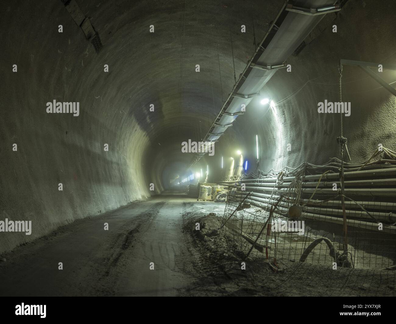Tunnelabschnitt, Baugrundstück H53 im Brenner Basistunnel, Tirol, Österreich, Europa Stockfoto