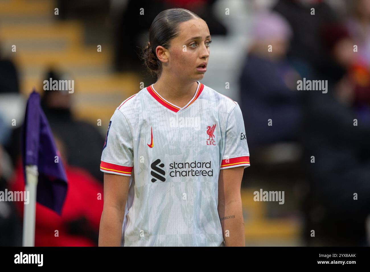 Leigh, England, 8. Dezember 2024 Headshot von Mia Enderby (13 Liverpool). Manchester United gegen Liverpool, WSL, Leigh Sports Village, Leigh, England (Sean Walsh / SPP) Stockfoto