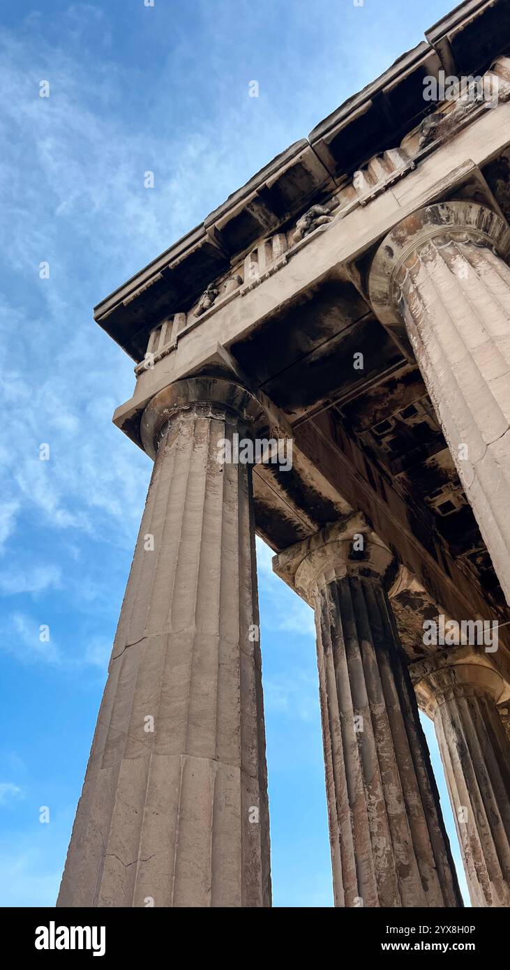 Atemberaubende griechische Architektur in Athen Stockfoto