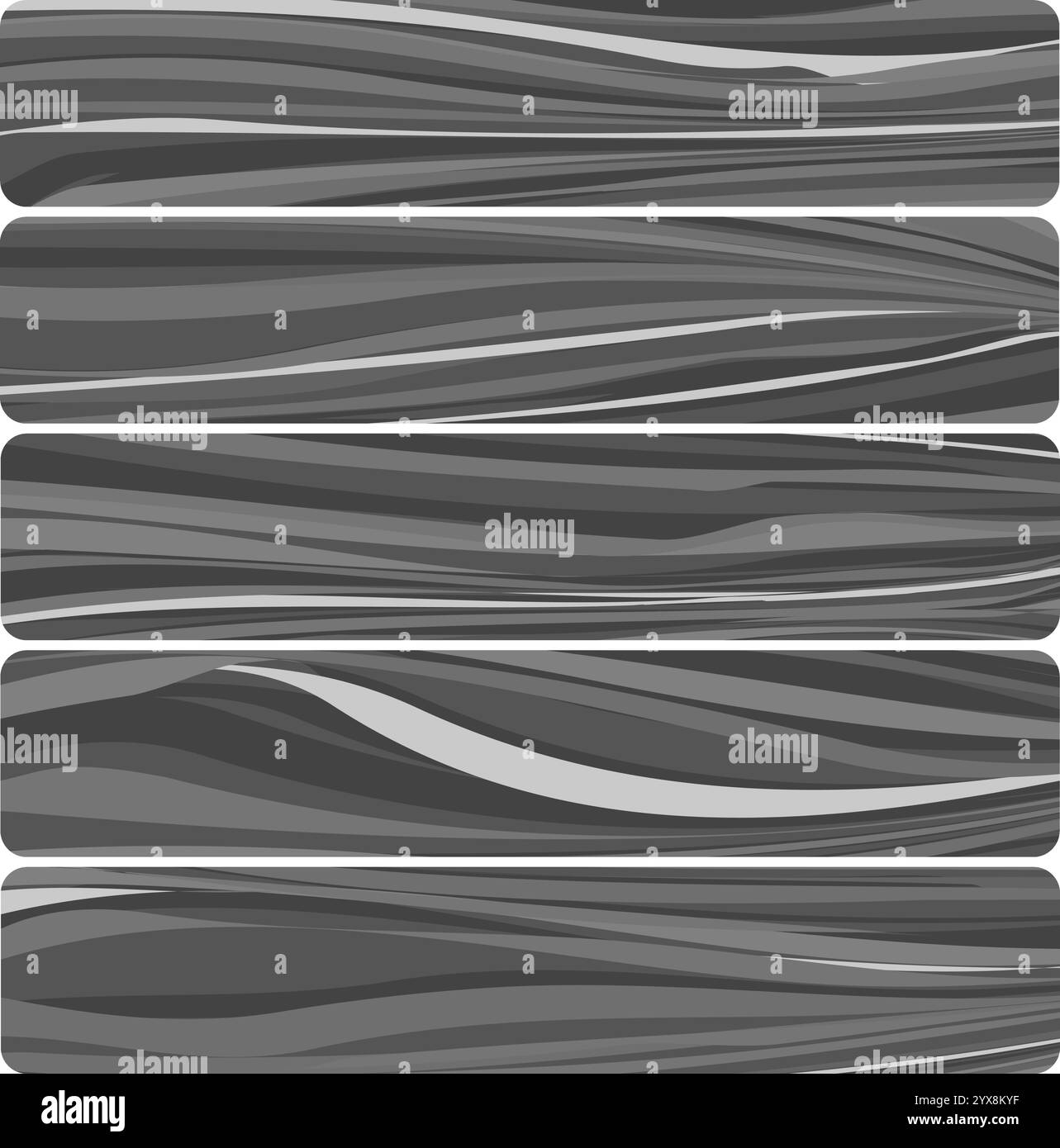 Fünf Holzbretter. Abstrakte Vektor-Holzstruktur in flachem Design. Stock Vektor