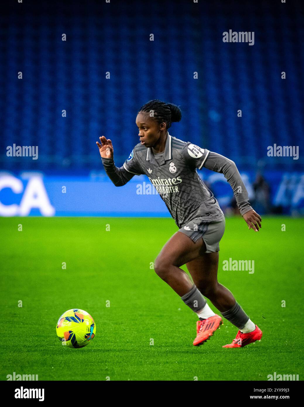 A Coruña, Spanien. Dezember 2024. Liga Femenina Primera Division. Deportivo Abanca vs Real Madrid. Linda Caicedo. Ismael Mijan/Alamy Live News Stockfoto