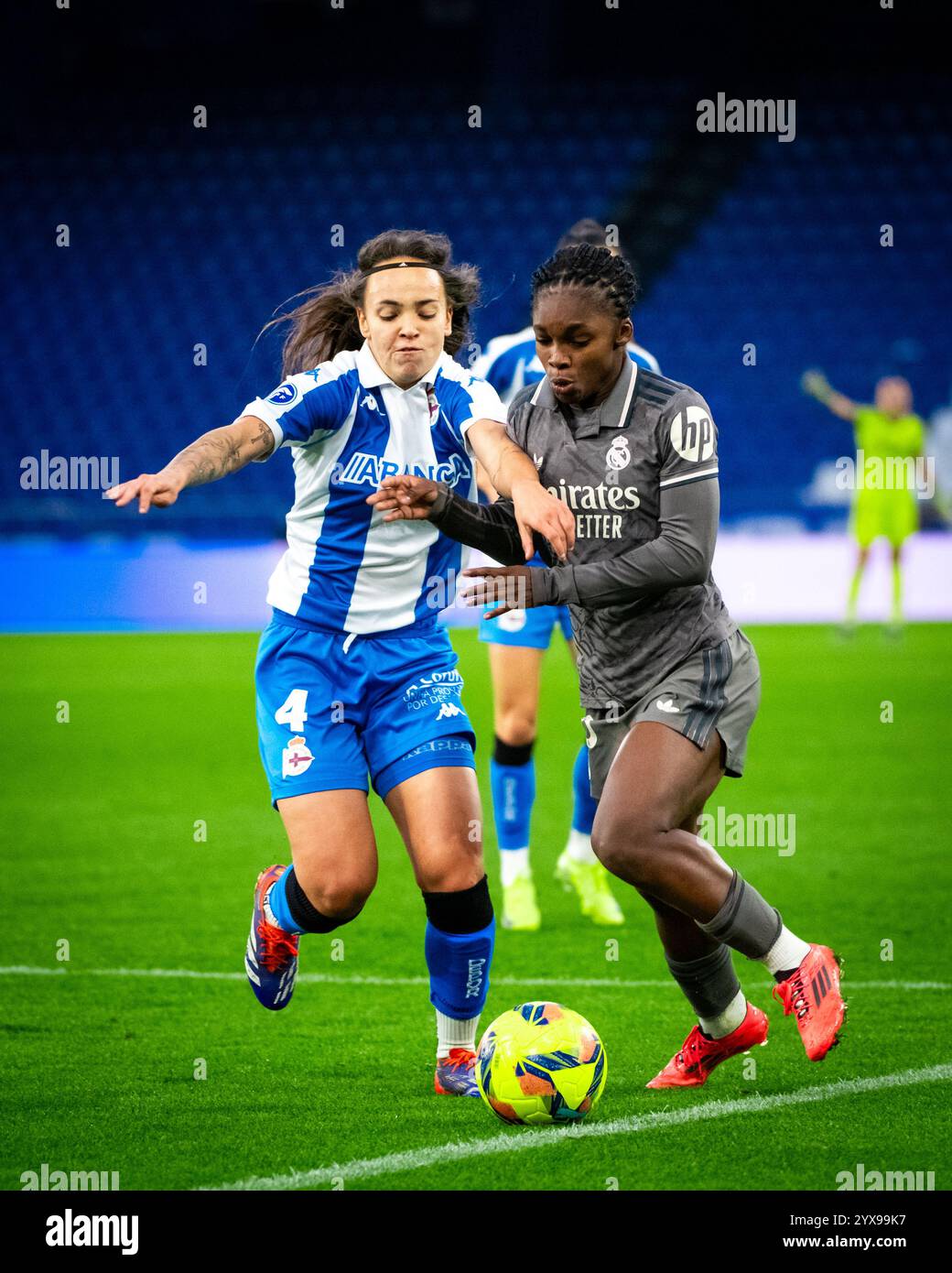 A Coruña, Spanien. Dezember 2024. Liga Femenina Primera Division. Deportivo Abanca vs Real Madrid. Linda Caicedo. Ismael Mijan/Alamy Live News Stockfoto