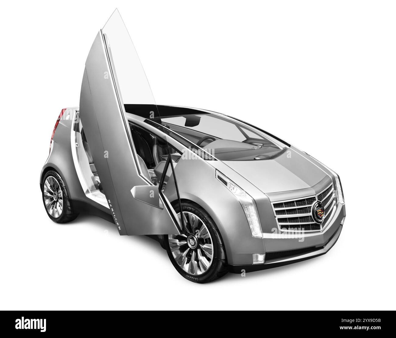 2011 Cadillac ULC Urban Luxury Concept Car mit Flügeltüren isoliert auf weißem Hintergrund mit Beschneidungspfad Stockfoto
