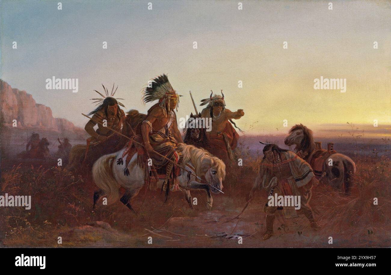 Titel: The Lost Trail Künstler: Charles Ferdinand Wimar Jahr: Ca. 1856 Medium: Öl auf Leinwand Abmessungen: 49,5 x 77,5 cm Ort: Museo Nacional Thyssen-Bornemisza, Madrid Stockfoto