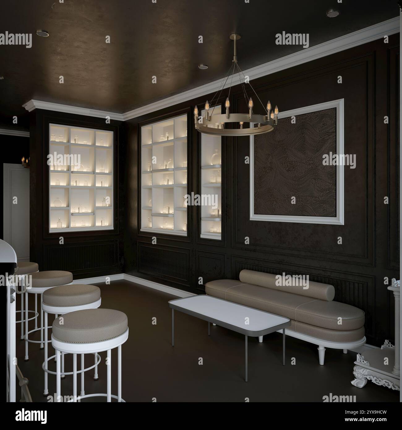 3D-Rendering des Parfümgeschäfts Stockfoto