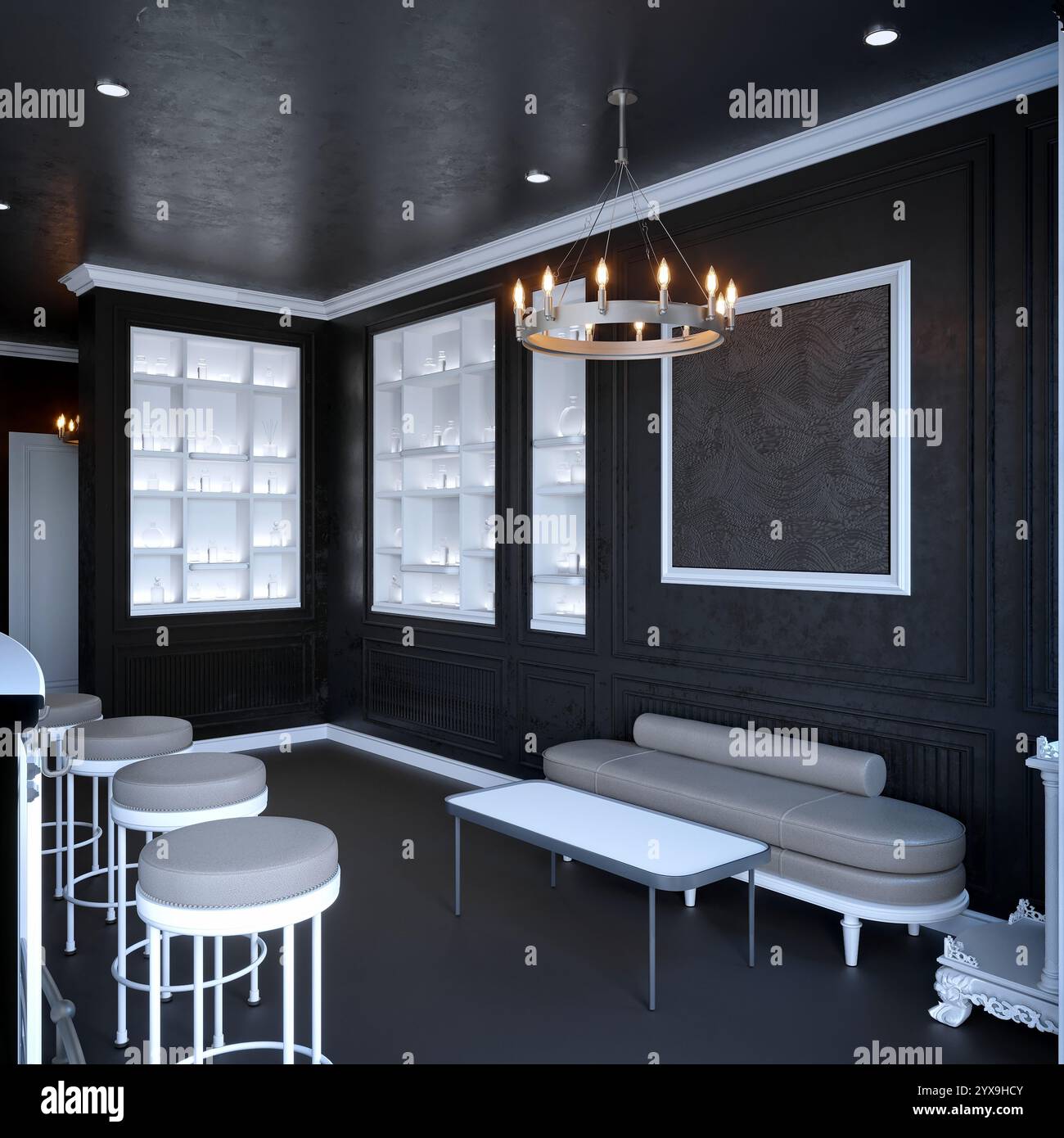 3D-Rendering des Parfümgeschäfts Stockfoto