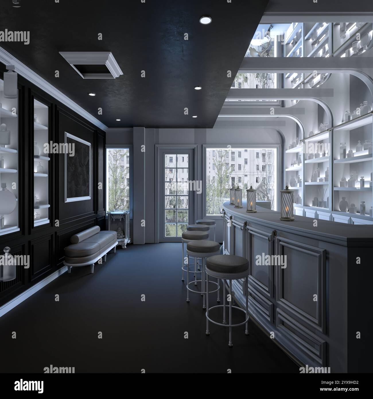 3D-Rendering des Parfümgeschäfts Stockfoto