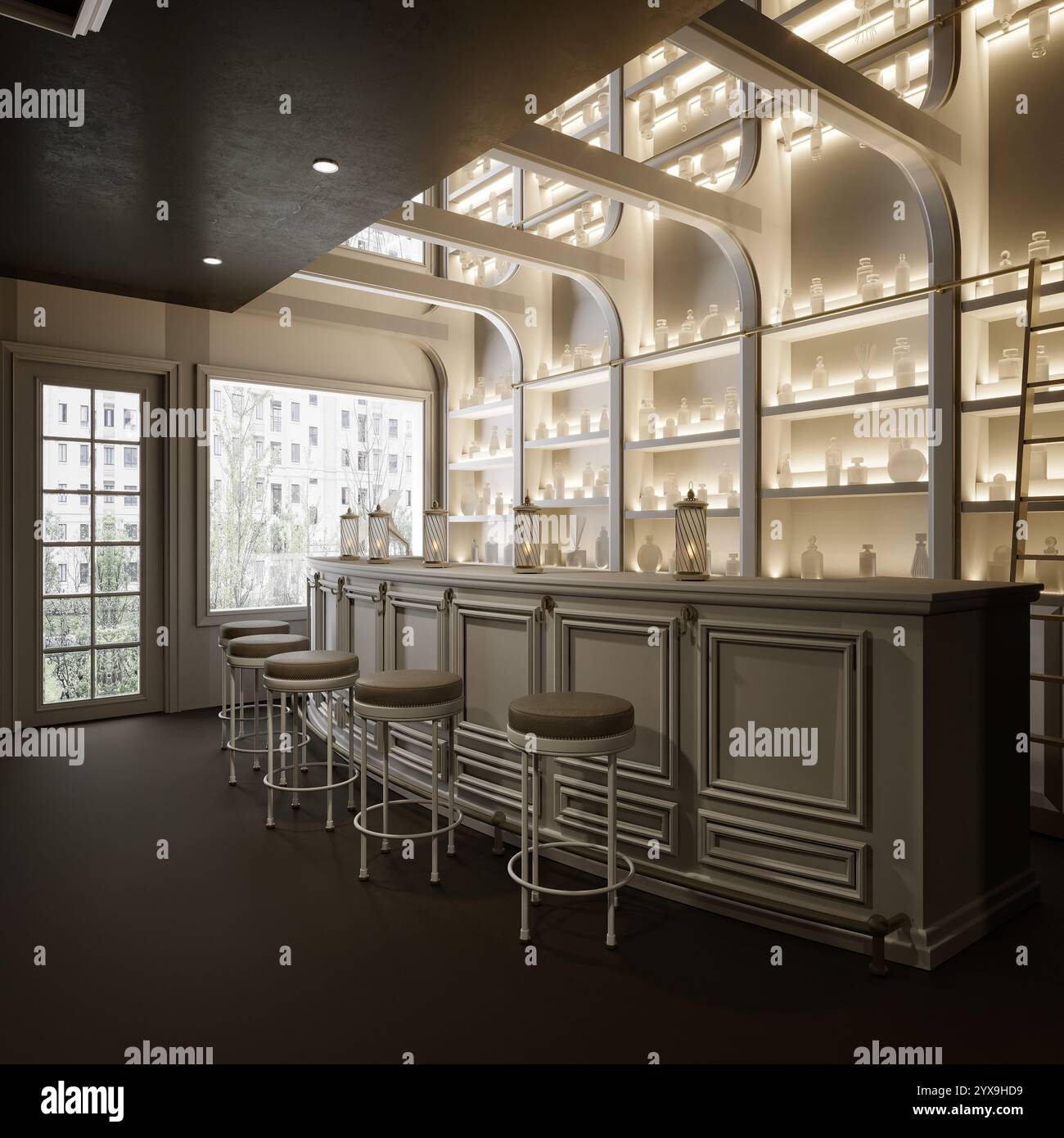 3D-Rendering des Parfümgeschäfts Stockfoto