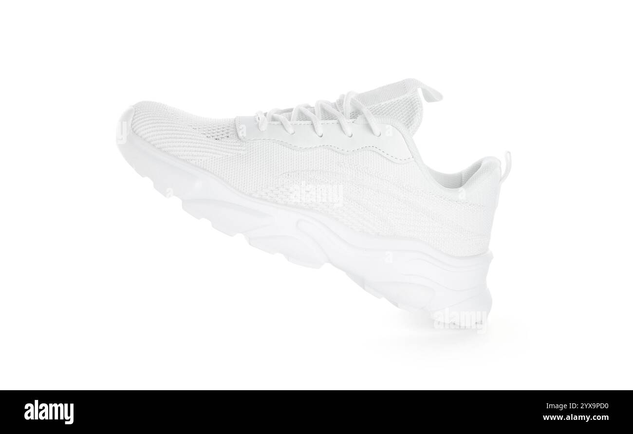 Ein stylischer Sneaker in weiß. Bequemes Schuhwerk Stockfoto