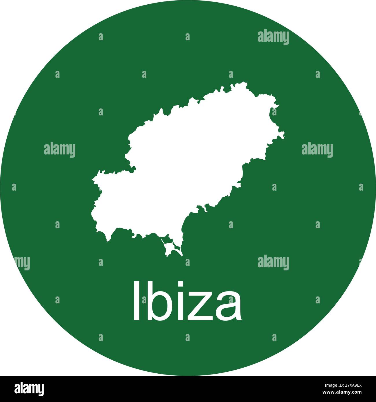 Ibiza Insel Karte Symbol Illustration Design Stock Vektor