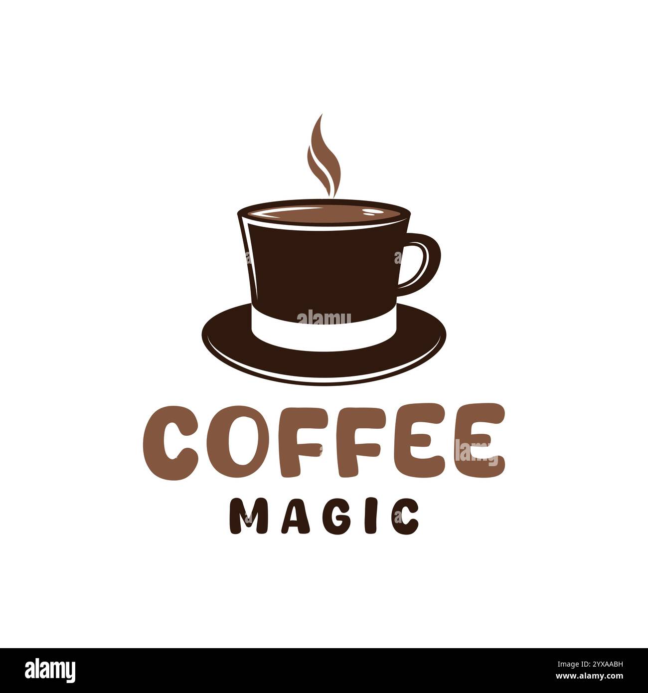 Magic Coffee Becher Hut-Design für Café Restaurant Getränkehersteller Stock Vektor