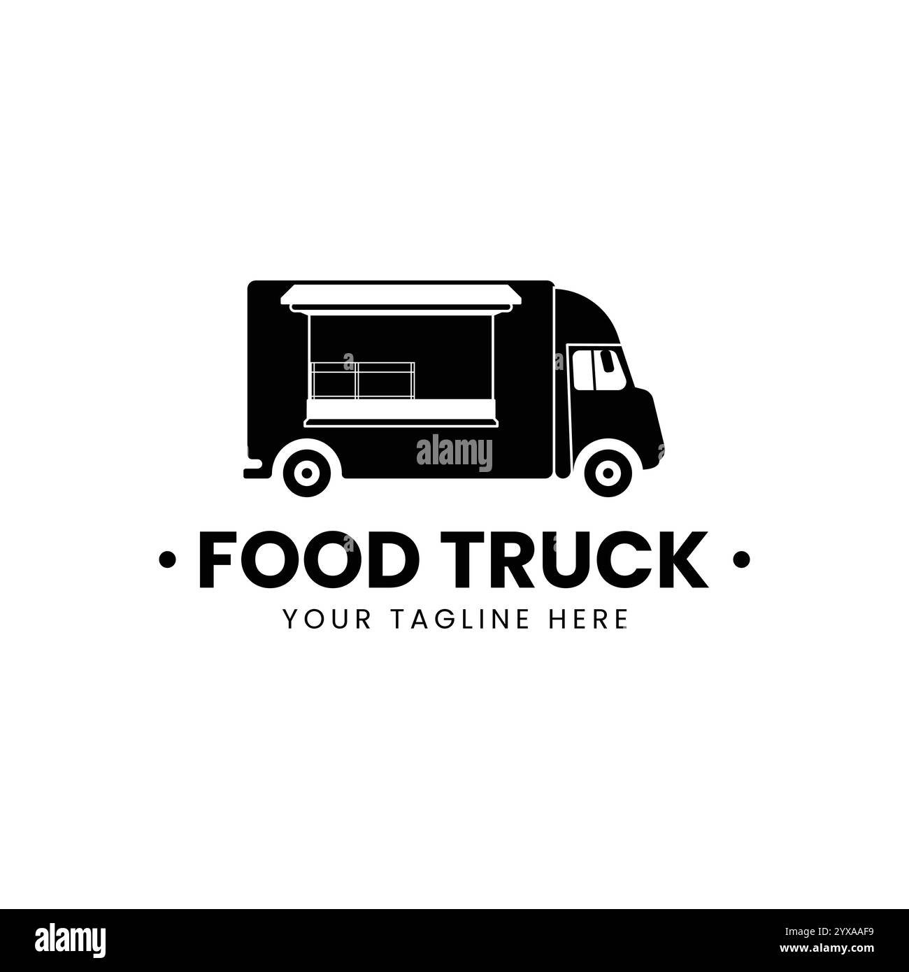 Foodtruck-Logo-Vorlage. Street Food Wagon Vektordesign. Retro Food Truck Logo Stock Vektor