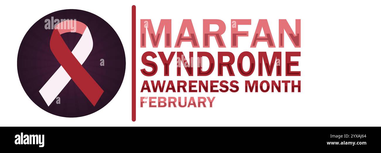 Marfan-Syndrom Awareness Month. Februar. Geeignet für Grußkarten, Poster und Banner. Vektorabbildung Stock Vektor