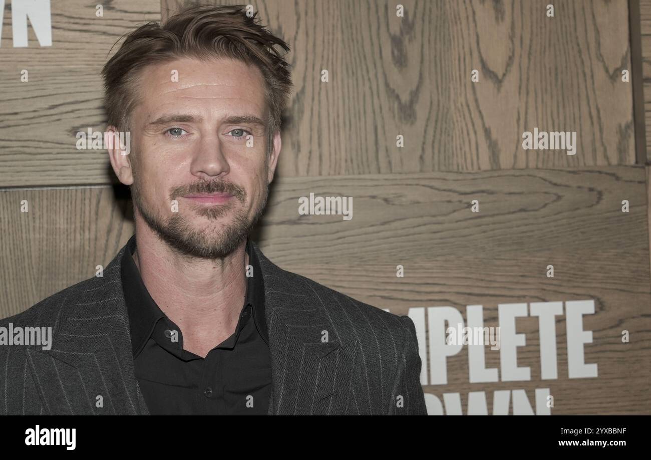 NEW YORK, NEW YORK, USA – 13. DEZEMBER 2024: Boyd Holbrook nimmt am 13. Dezember 2024 an der Premiere von A Complete Unknown im SVA Theater Teil Stockfoto