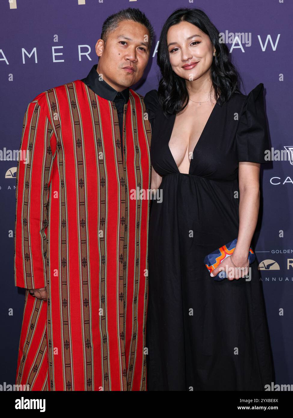 BEVERLY HILLS, LOS ANGELES, KALIFORNIEN, USA - 14. DEZEMBER: Dante Basco und Alice Rehemutula kommen zu den 22. Jährlichen unvergesslichen Gala Asian American Awards 2024, die am 14. Dezember 2024 im Beverly Hilton Hotel in Beverly Hills, Los Angeles, Kalifornien, USA, stattfinden. (Foto: Xavier Collin/Image Press Agency) Stockfoto