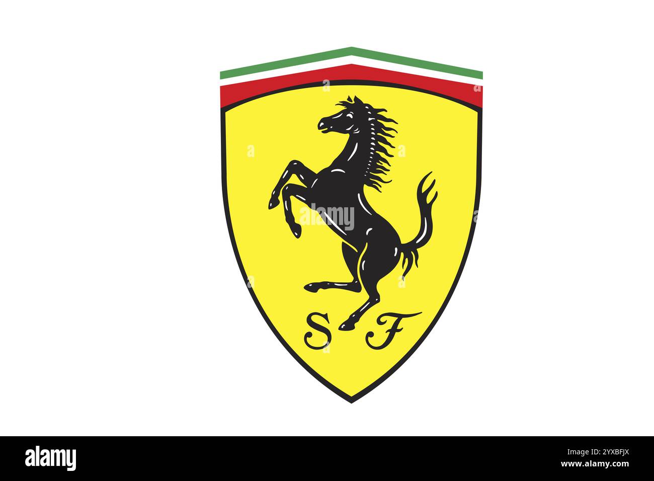 Firmenlogo, Firmenlogo, Logo, CI, Corporate Identity, Abbildung, Grafik, Unternehmen, Ferrari, Autohersteller aus Italien, High-Pri Stockfoto