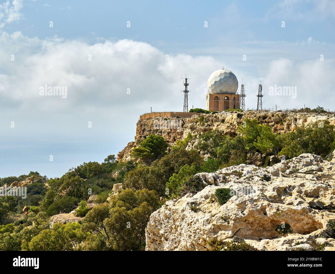 Ehemalige Radarstation der Royal Air Force, Dingli Cliffs Stockfoto