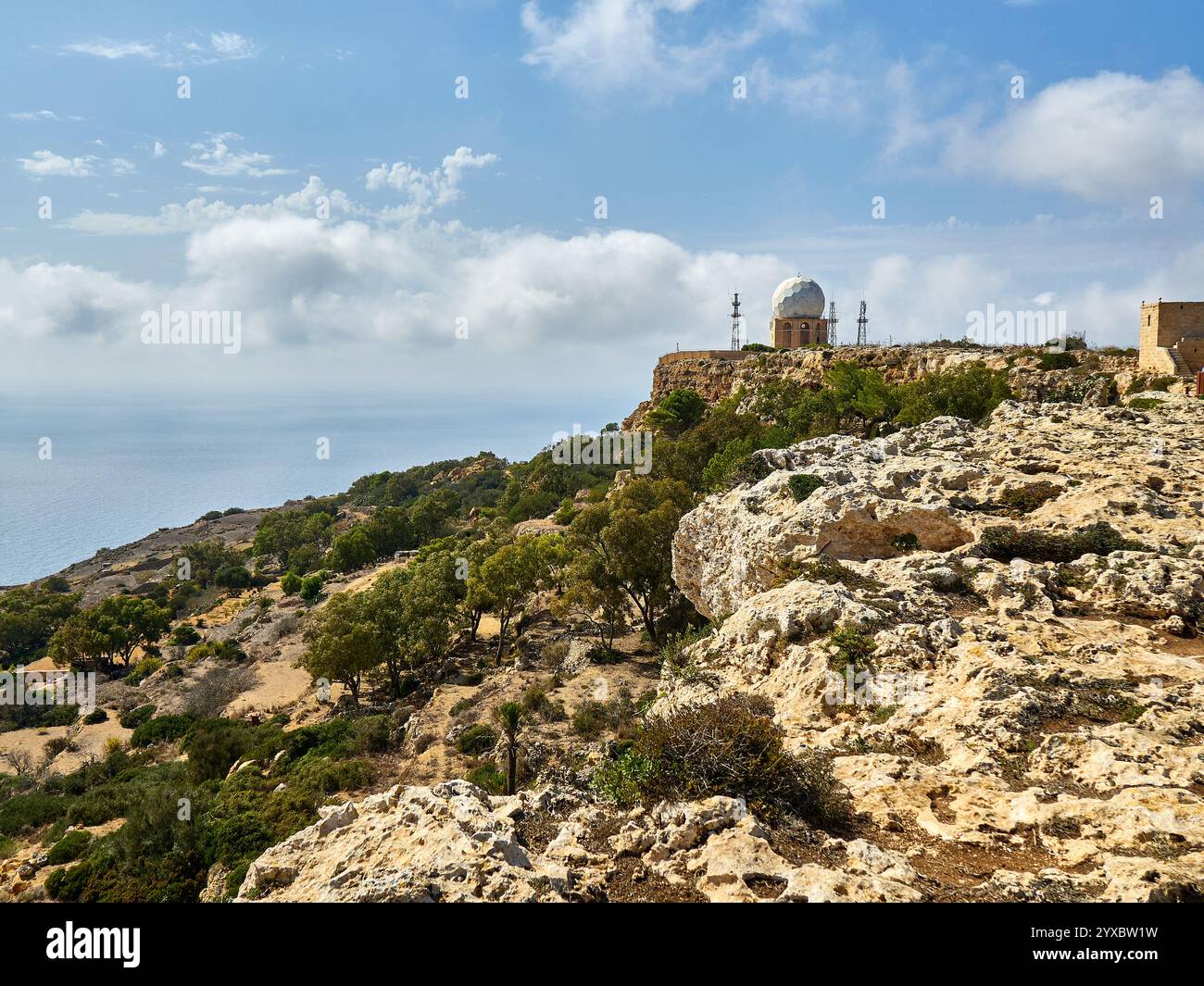 Ehemalige Radarstation der Royal Air Force, Dingli Cliffs Stockfoto