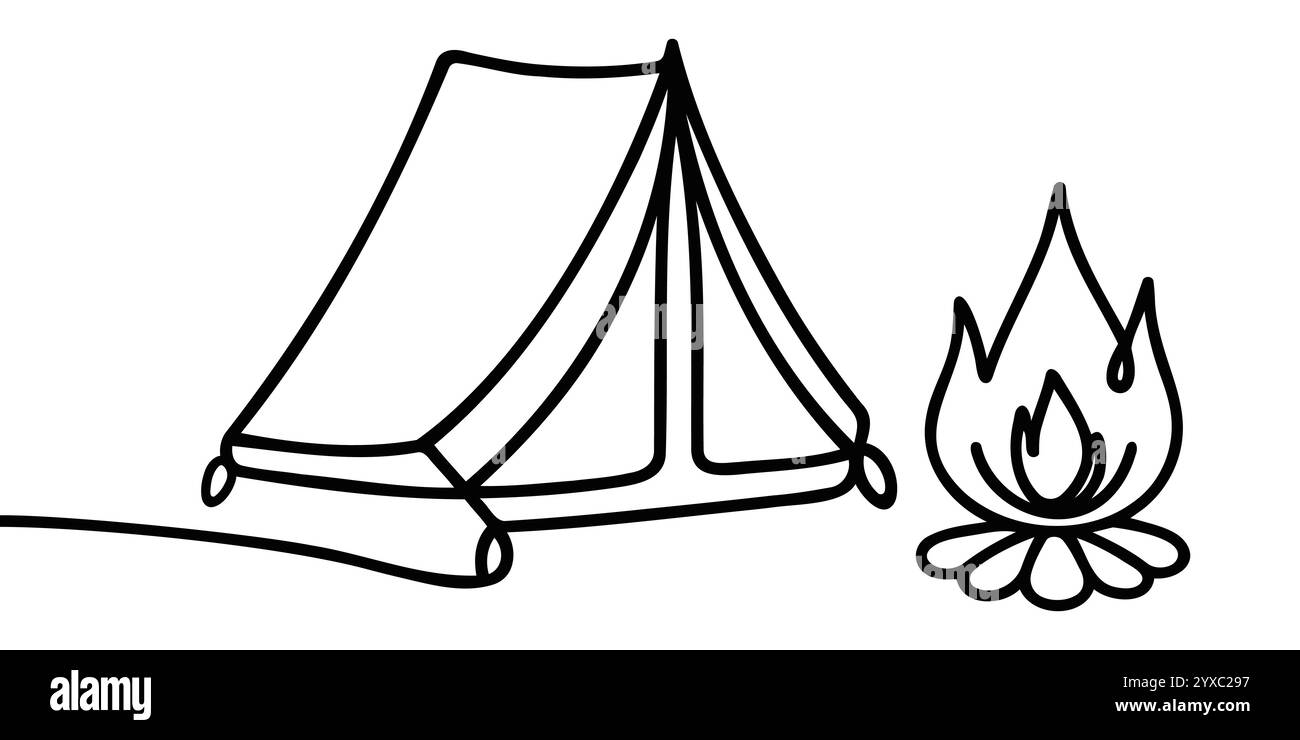 Hand zeichnen Doodle einfach Zelt travel camp Symbol Stock-Vektorgrafik -  Alamy