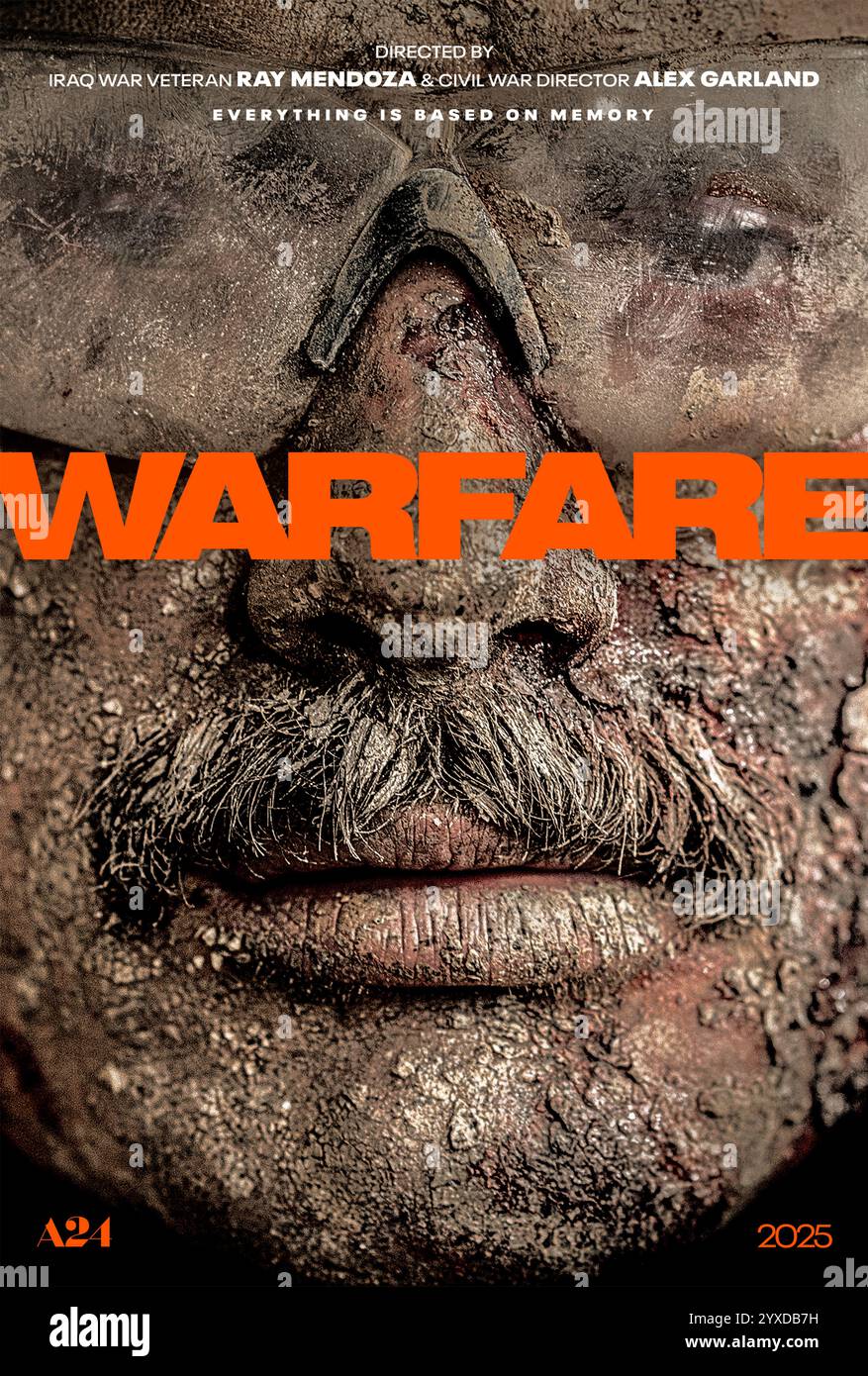 Warfare (2025) unter der Regie von Ray Mendoza und Alex Garland mit Joseph Quinn, will Poulter und Cosmo Jarvis. Eine düstere Untersuchung der Auswirkungen des Krieges auf Erinnerung und Realität basierend auf den realen Erfahrungen des ehemaligen Navy Seal Ray Mendoza während des Irakkriegs. NUR ZUR REDAKTIONELLEN VERWENDUNG des US-Advance-Posters. Quelle: BFA / A24 Stockfoto