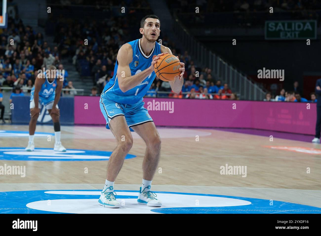 Madrid, Spanien. Dezember 2024. Spieler während Movistar Estudiantes und Alicante spielten die ACB Basketball League This im Wizink Center in Madrid. Dezember 2024 Spanien Credit: SIPA USA/Alamy Live News Stockfoto