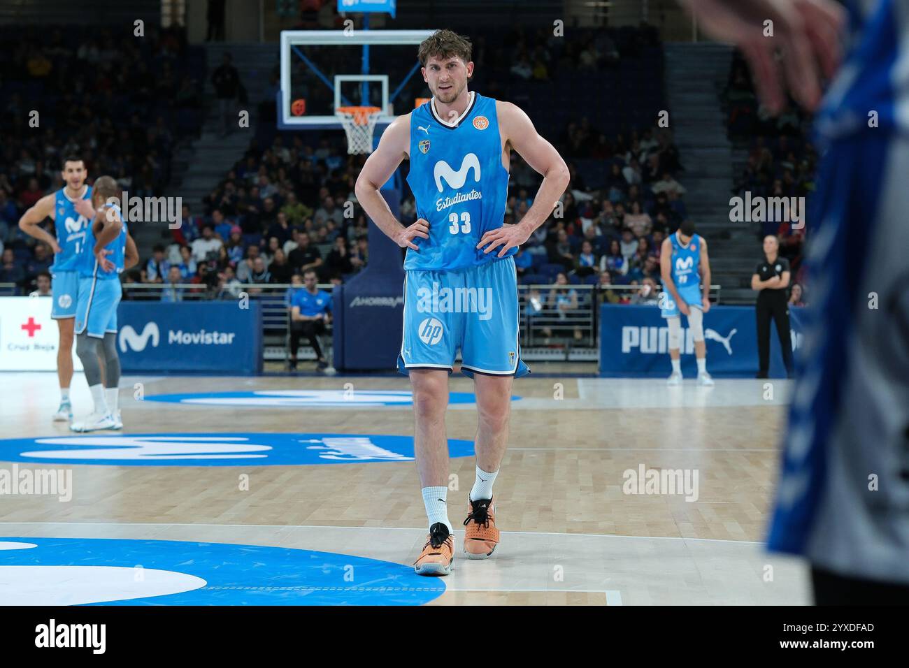 Madrid, Spanien. Dezember 2024. Spieler während Movistar Estudiantes und Alicante spielten die ACB Basketball League This im Wizink Center in Madrid. Dezember 2024 Spanien Credit: SIPA USA/Alamy Live News Stockfoto