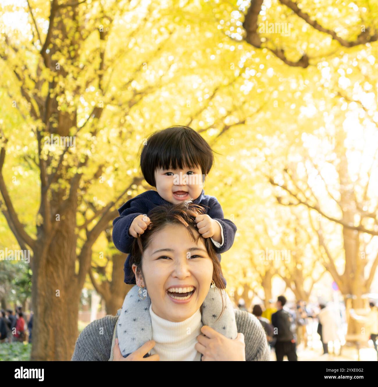 Japanisches Eltern- und Kind Stockfoto