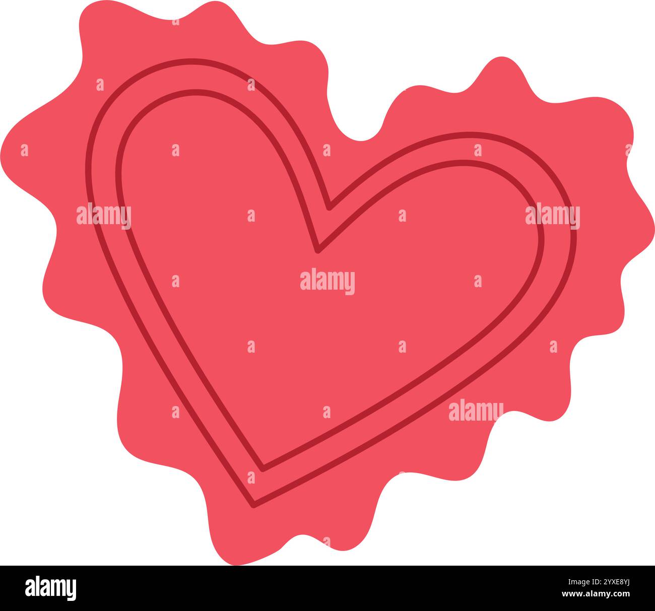 Niedliches Herzsymbol Mit Wachsversiegelung Stock Vektor