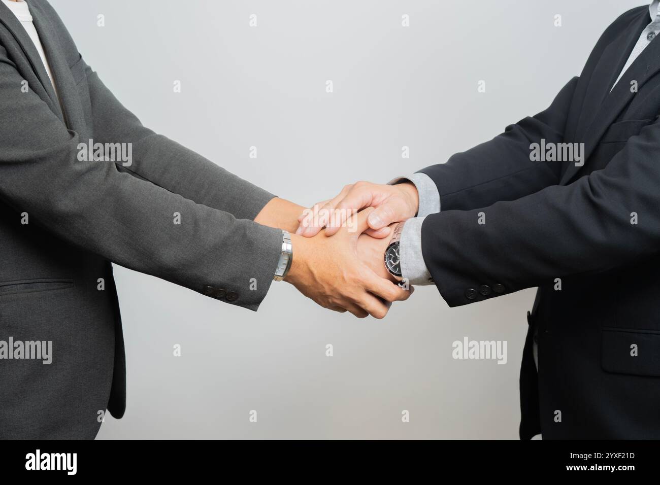 Business Partnership Meeting-Konzept. Image-Geschäftsmann Handshake. Erfolgreiche Geschäftsleute, die nach einem guten Deal Handschütteln Stockfoto