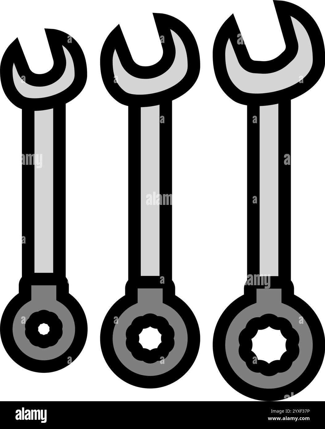 Schraubenschlüssel Set Auto Reparatur Werkzeug Farbe Symbol Vektor Illustration Stock Vektor