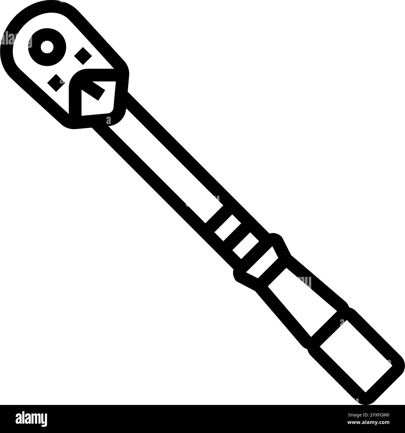 Drehmomentschlüssel Autoreparaturwerkzeug Linie Symbol Vektor Illustration Stock Vektor