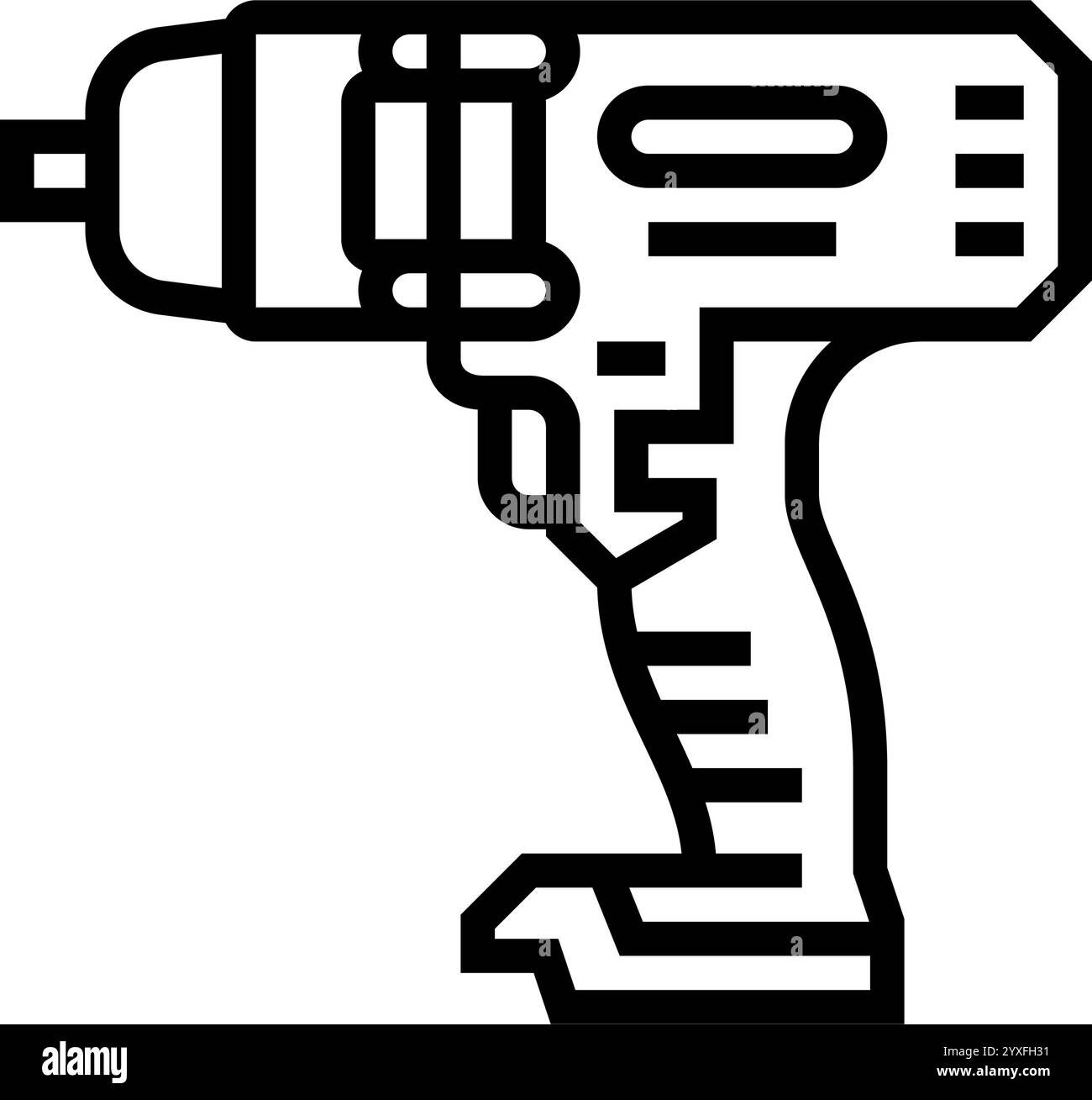 Schlagschrauber Auto Reparatur Werkzeug Linie Symbol Vektor Illustration Stock Vektor