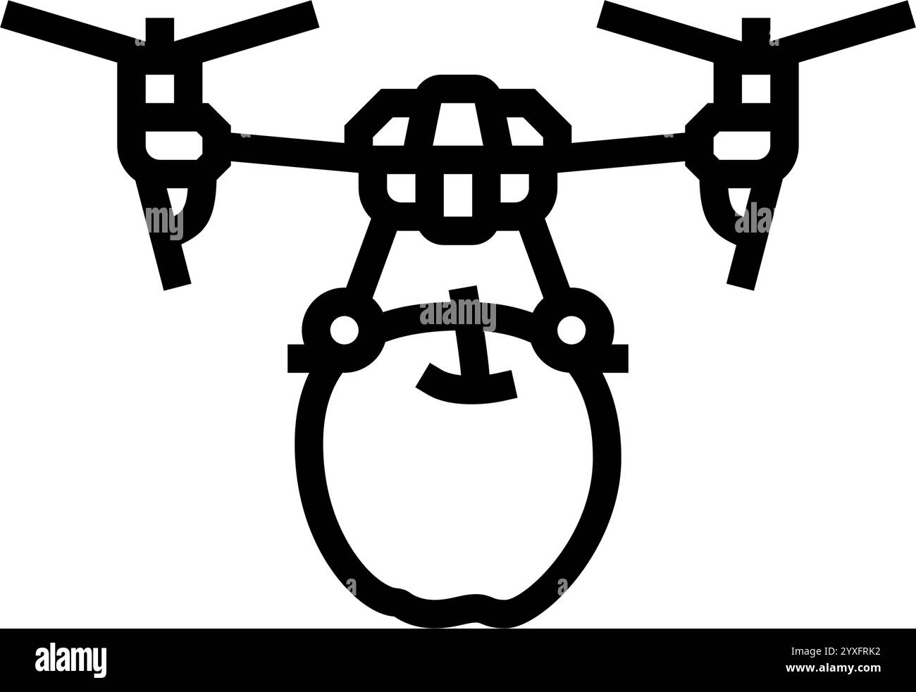 Erntedrohne Roboter erntet Linie Symbol Vektor Illustration Stock Vektor