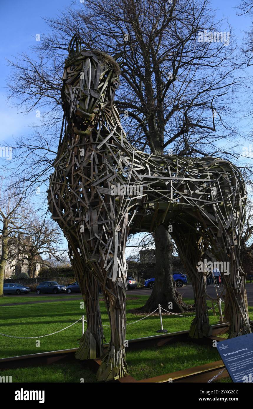 Kriegspferd in Canterbury Stockfoto