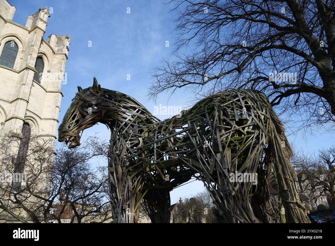Kriegspferd in Canterbury Stockfoto