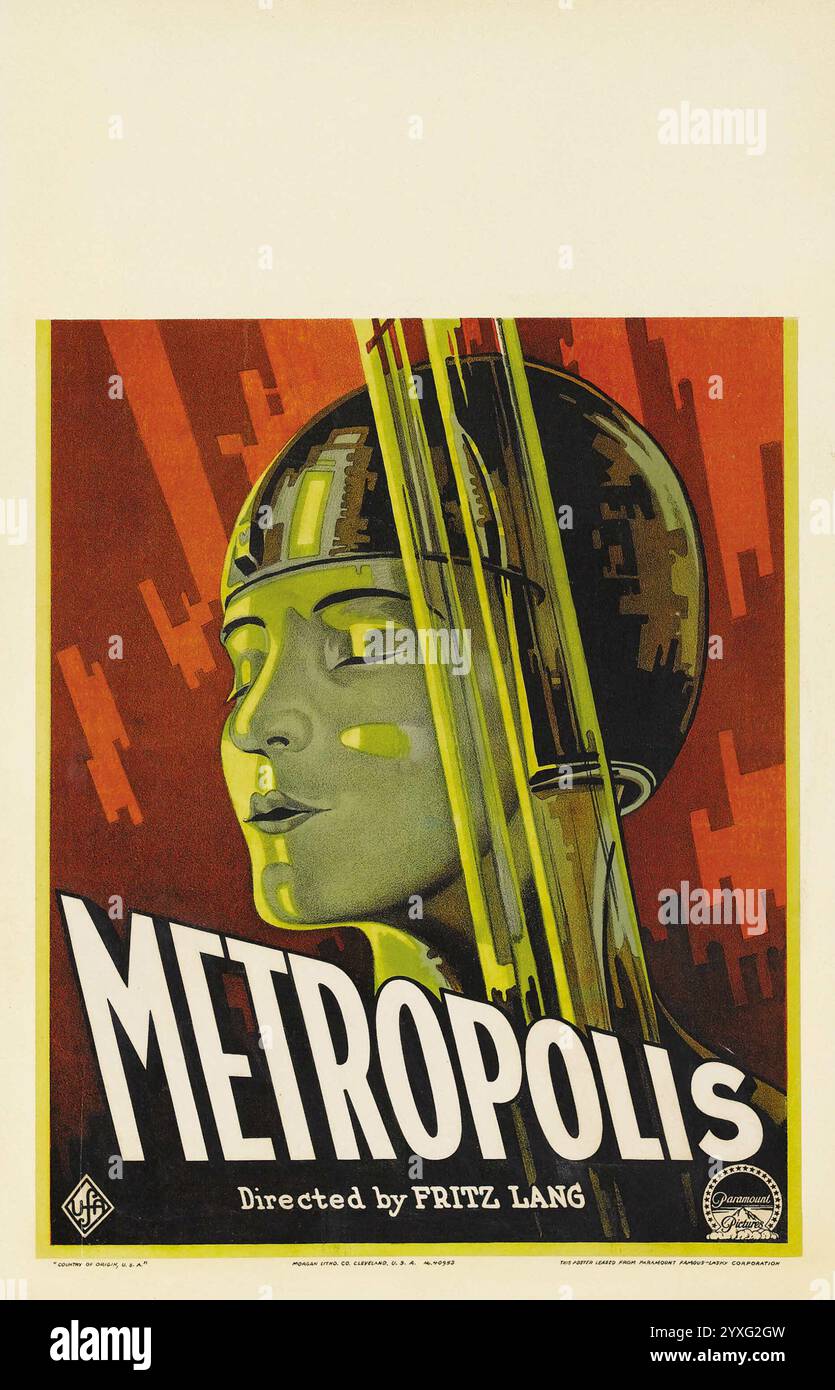 Metropolis (UFA-Paramount, 1927). Fritz Lang – Fensterkarte. Gedruckt in den USA Stockfoto