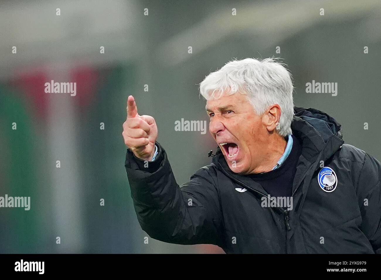 Atalanta&#x2019;s Cheftrainer Gian Piero Gasperini während des Fußballspiels der UEFA Champions League zwischen Atalanta BC und Celtic FC im Gewiss-Stadion in Bergamo, Norditalien - Mittwoch, 23. Oktober 2024. Sport - Fußball . (Foto: Spada/LaPresse) Stockfoto