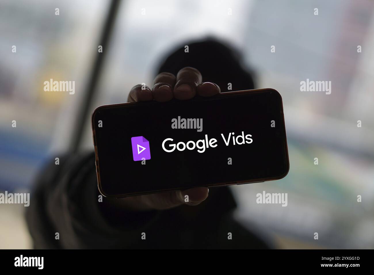 Google Vids Logo auf Smartphon ist eine Online-Video-App, die Teil der Google Workspace Suite ist. Stockfoto