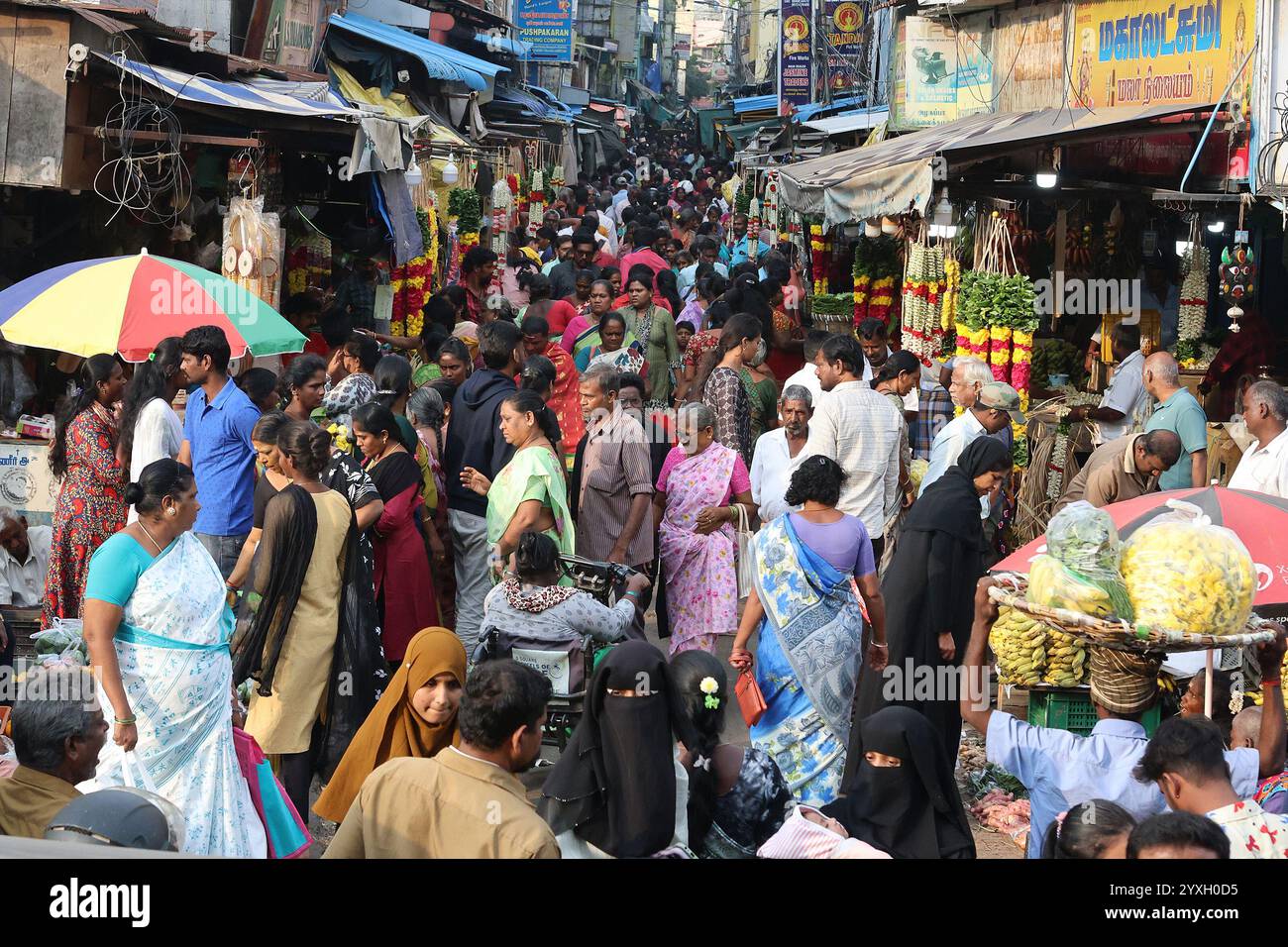Markt im Stadtteil George Town von Chennai, Tamil Nadu, Indien Stockfoto