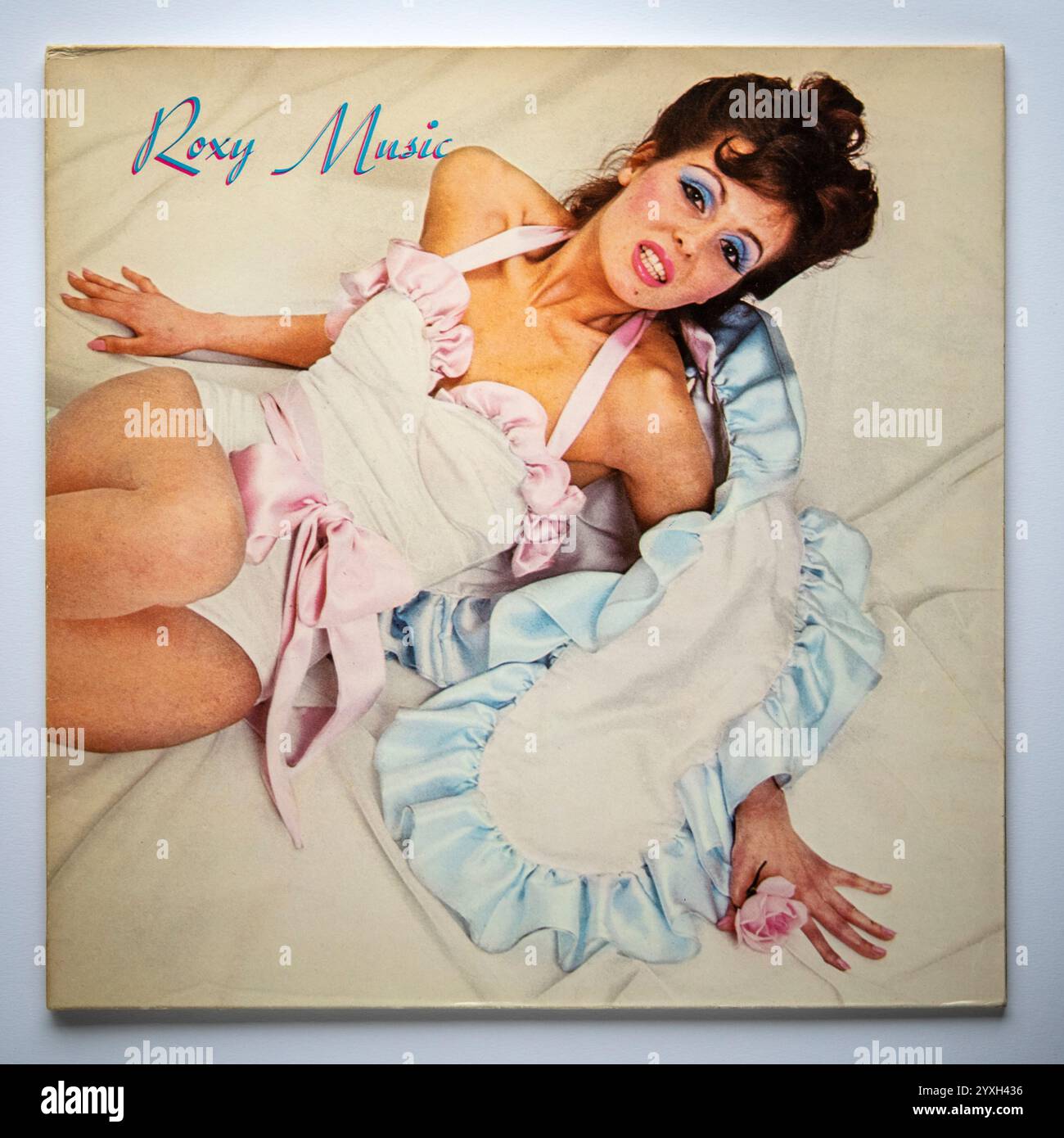 LP-Cover des selbstbetitelten Debütalbums von Roxy Music, das 1972 veröffentlicht wurde Stockfoto