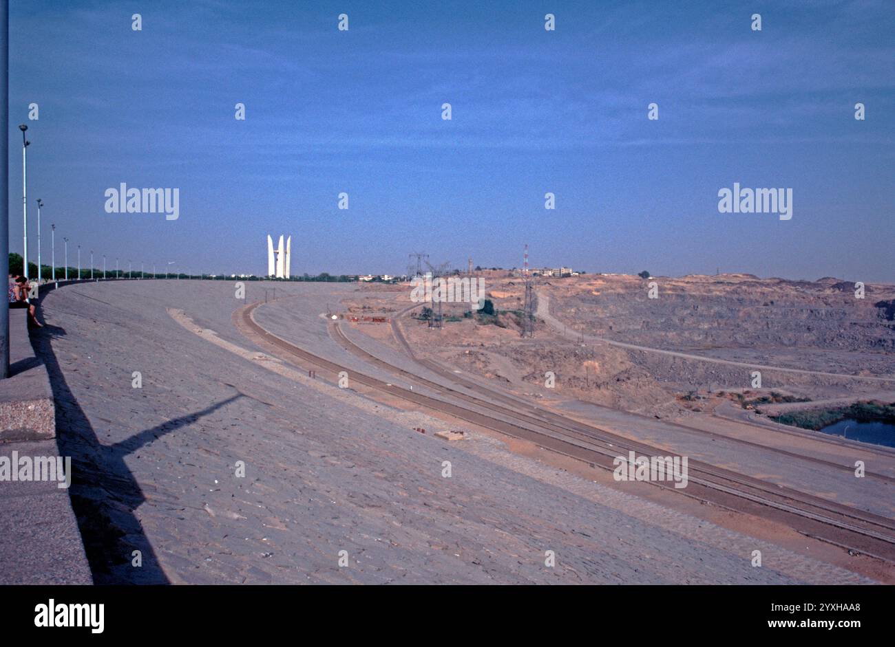 Hochdamm, Wasserreservoir, Lake Nasser, Assuan, Niltal, Ägypten, September 1989 Stockfoto