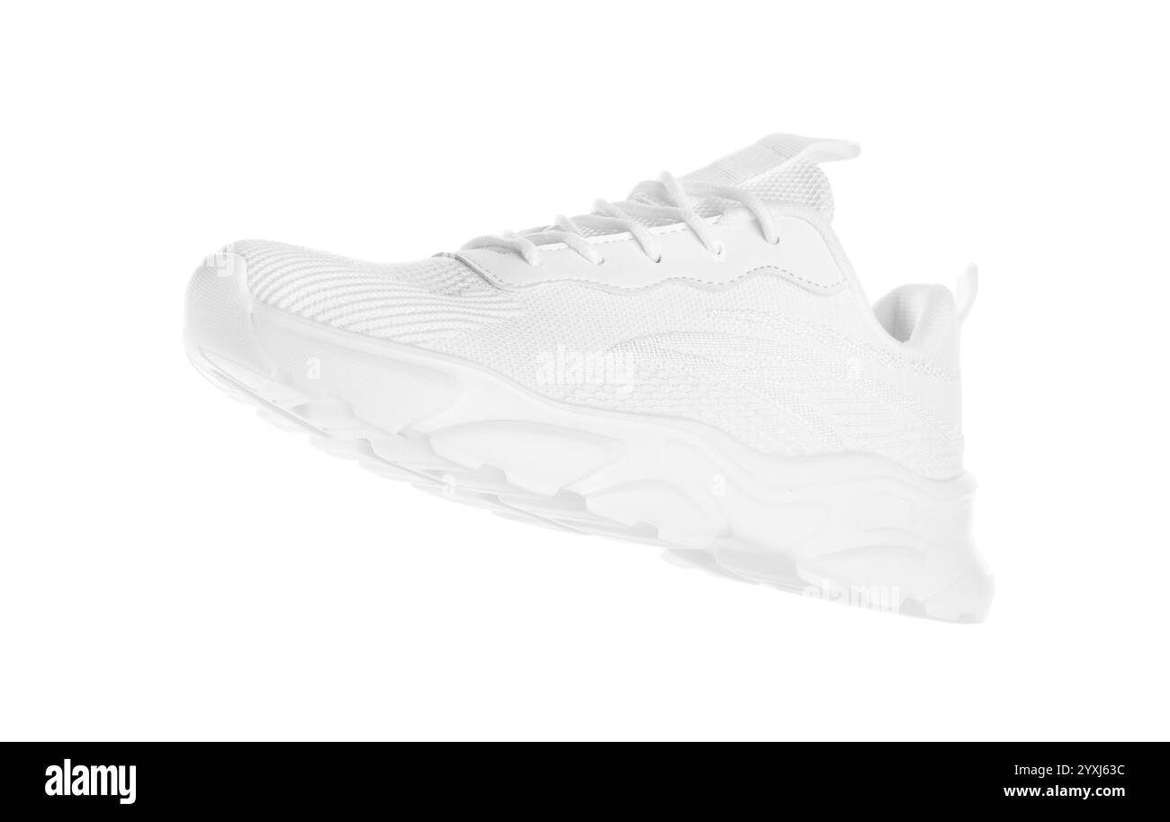 Ein stylischer Sneaker in weiß. Bequemes Schuhwerk Stockfoto
