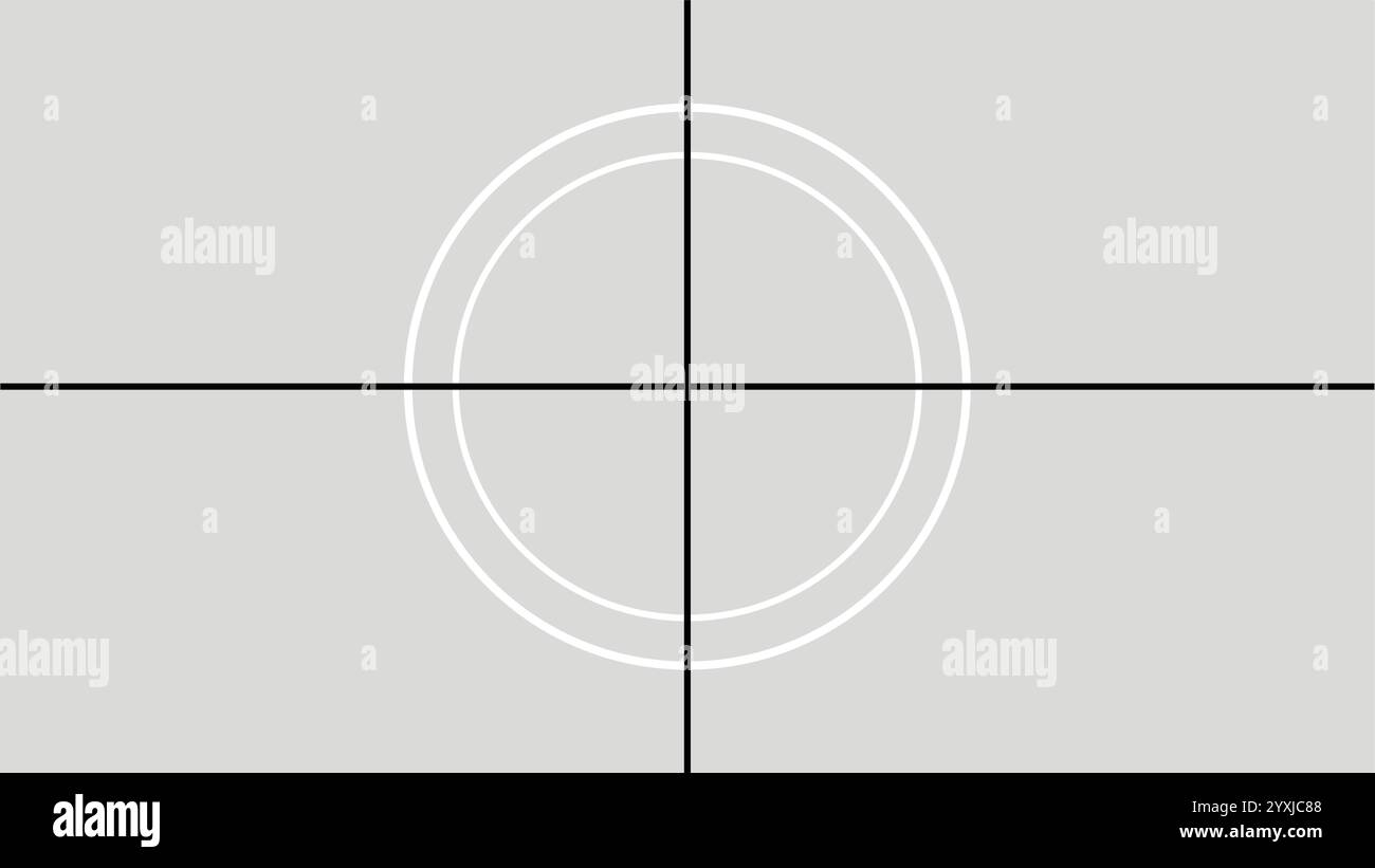 Film Countdown, Grau, Kinozähler, Cinema Countdown Frame, Film Star Timer, grauer Retro-Filmstreifen, Vorlagenrahmen für Kinematographie, Videoanzahl Stock Vektor