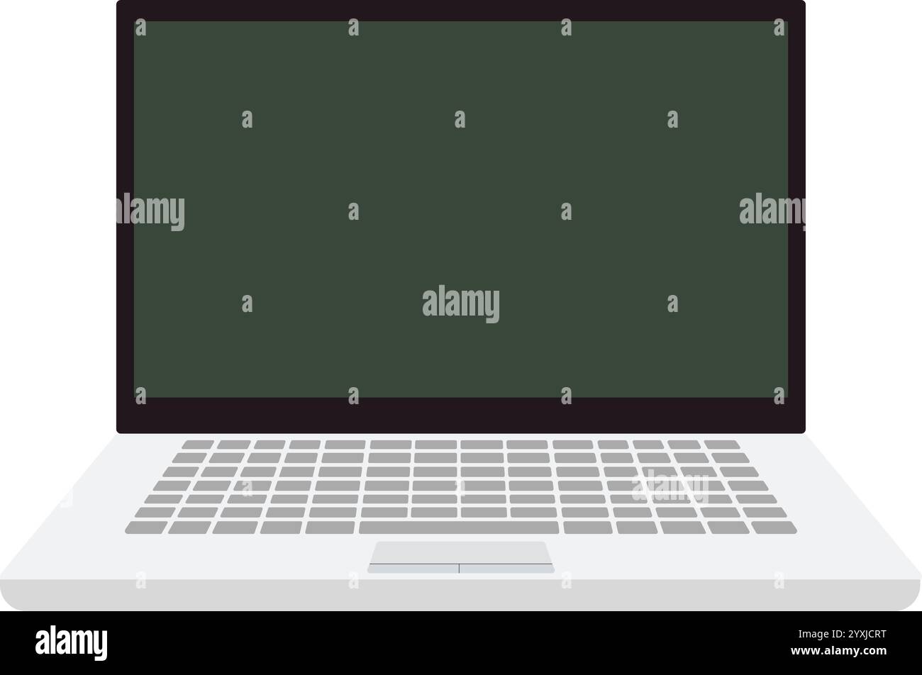 Weißes Notebook-Modell, realistisches Notebook, Laptop mit leerem Bildschirm, silberfarbenes Notebook, elektronische Geräte Stock Vektor