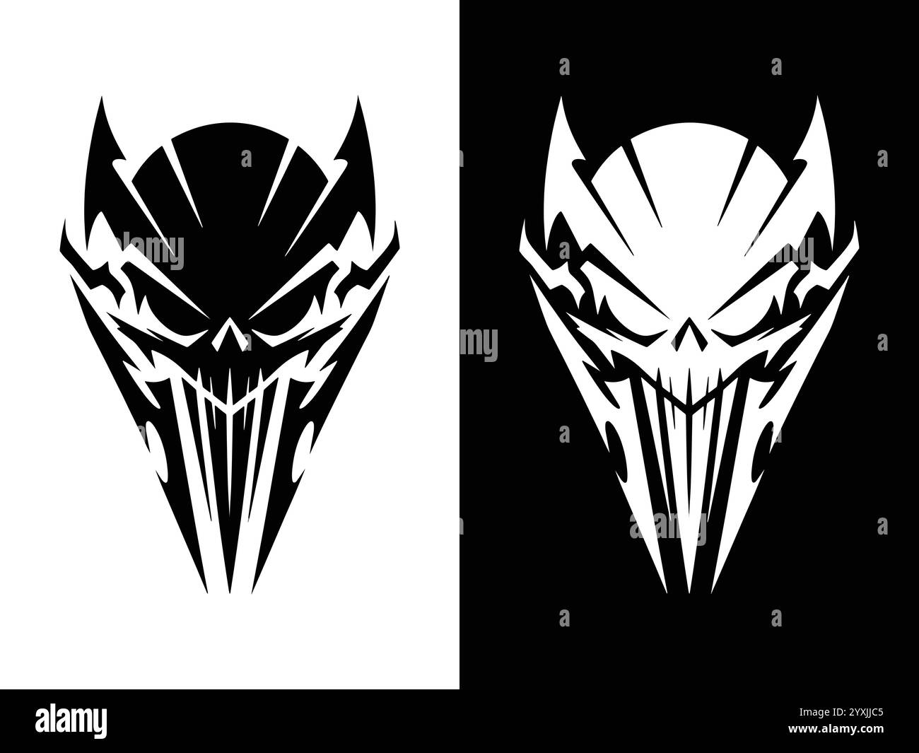 Auffälliges, stylisches Totenkopfdesign, perfekt für Merchandise. Stock Vektor