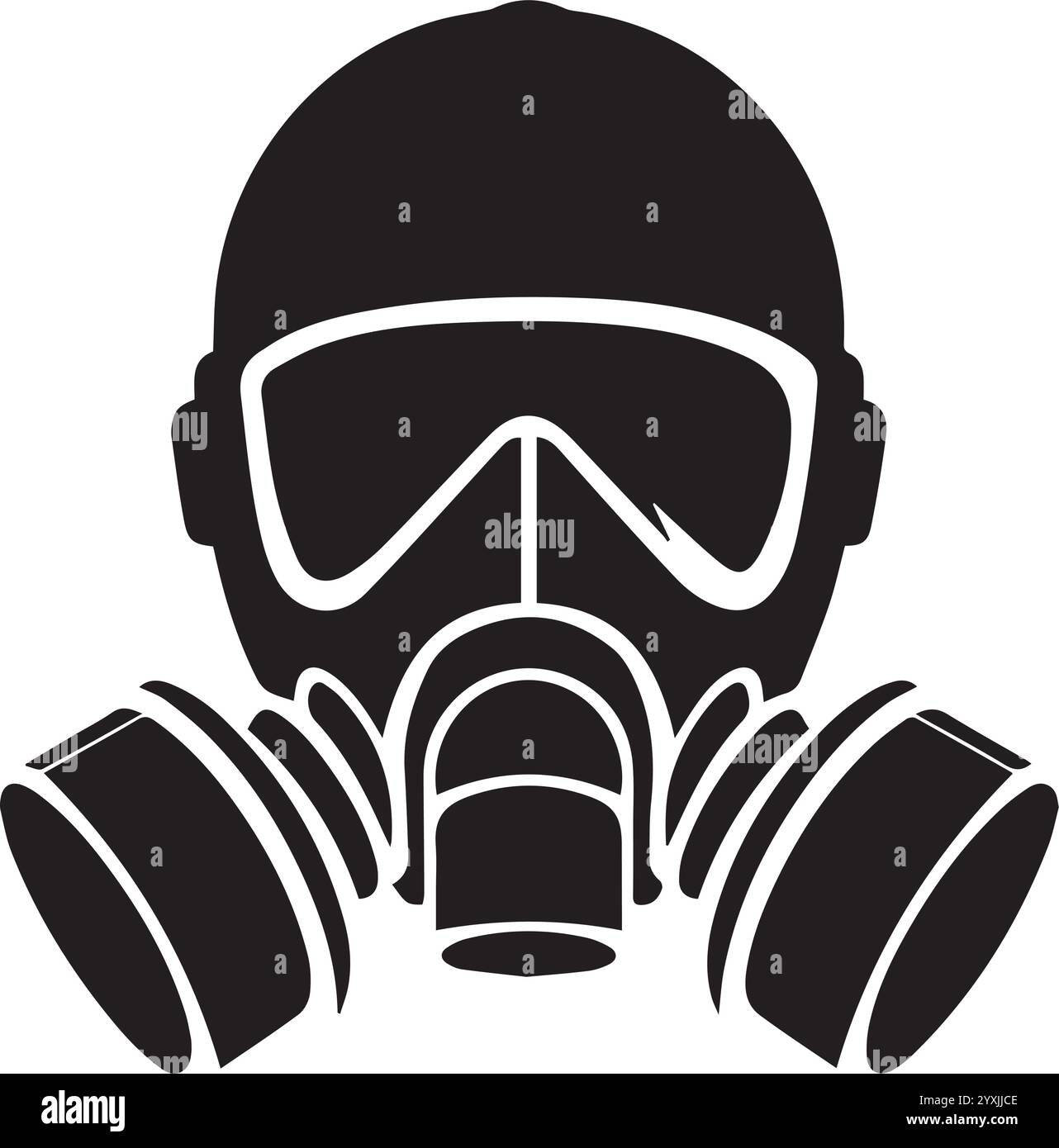 Silhouette einer Person mit Schutzgasmaske Stock Vektor